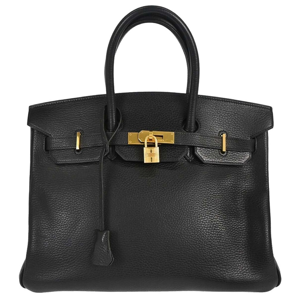 Hermes Birkin Black Clemence with Gold Hardware 35